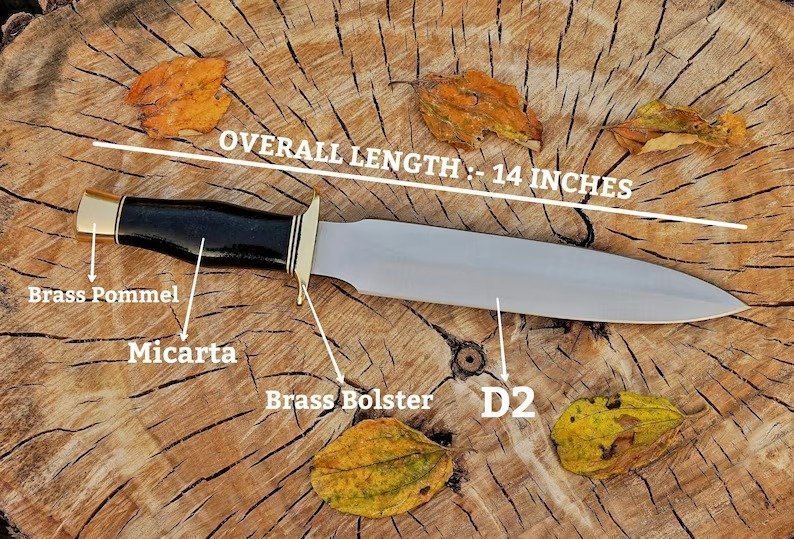 Set of 2 Handmade D2 Tool Steel Bowie Hunting Daggers|HDB028