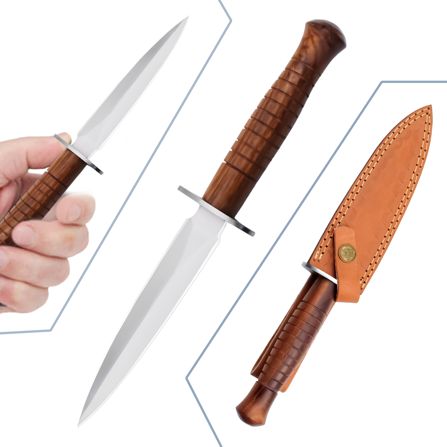 Handmade D2 Steel Bowie Dagger Knife|HIP012