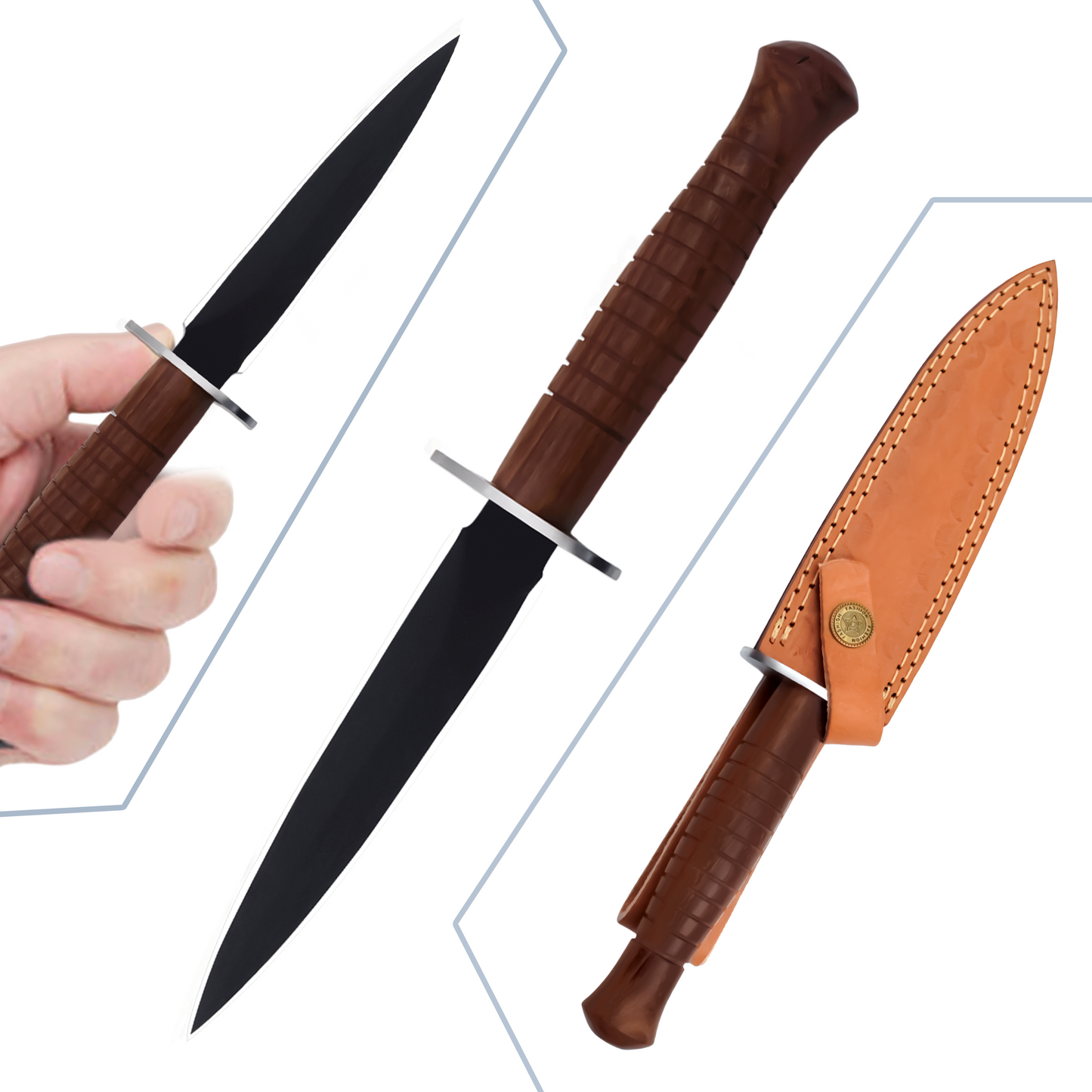 Handmade Black Coated Bowie Dagger Knife|BPC012