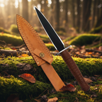 Rosewood handle handmade hunting knife
