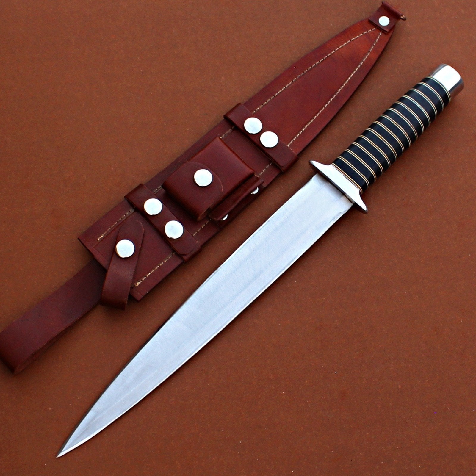 Arkansas Toothpick Knife Black Wood Handle|ATB018