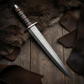 Handmade Damascus steel dagger with rosewood handle