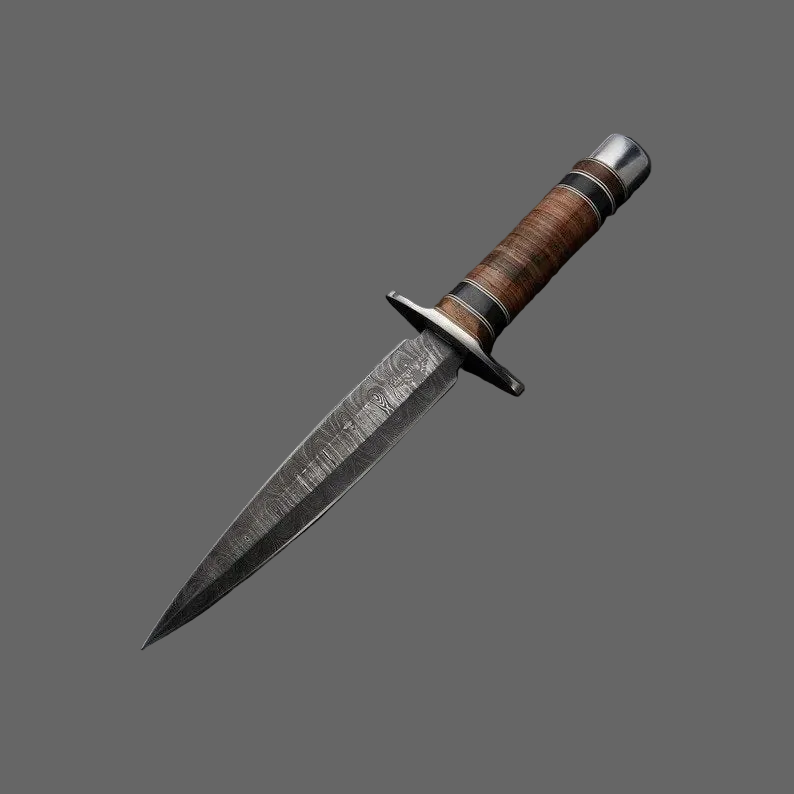 Handmade Arkansas Toothpick Damascus Knife|MDR014