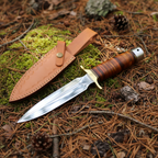 Handmade D2 steel dagger with rosewood handle
