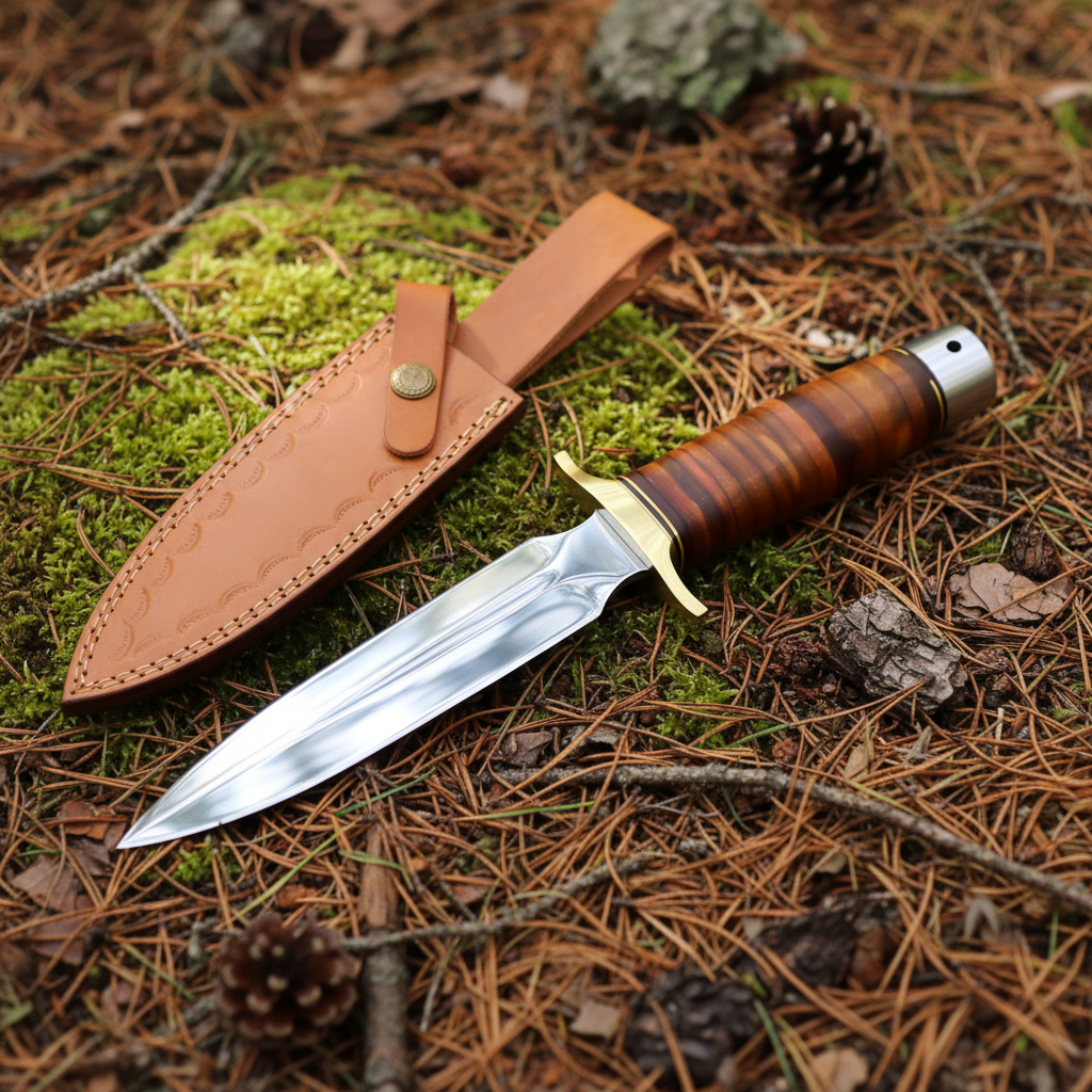 Handmade D2 steel dagger with rosewood handle