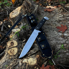 Full tang D2 steel knife with brass bolsters