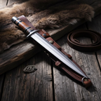Large fixed blade D2 steel outdoor knife