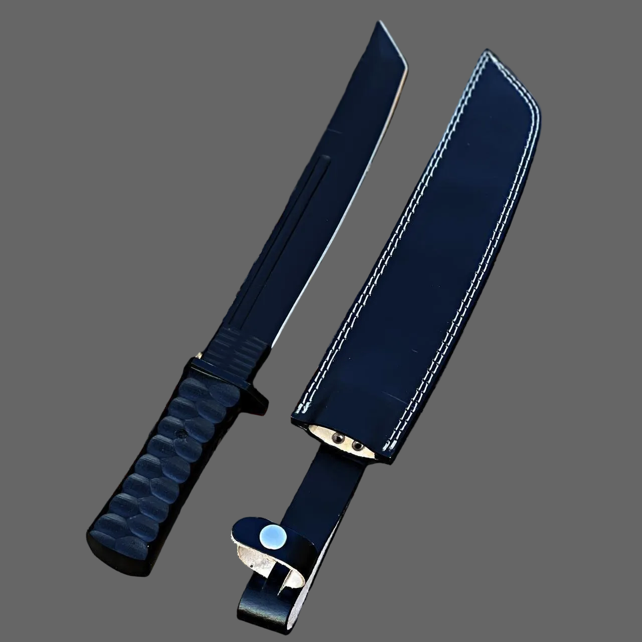 Black Tactical Survival Knife Hand-Forged D2 Steel Tanto Knife|TCS017