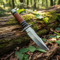Handmade D2 steel hunting knife with micarta handle