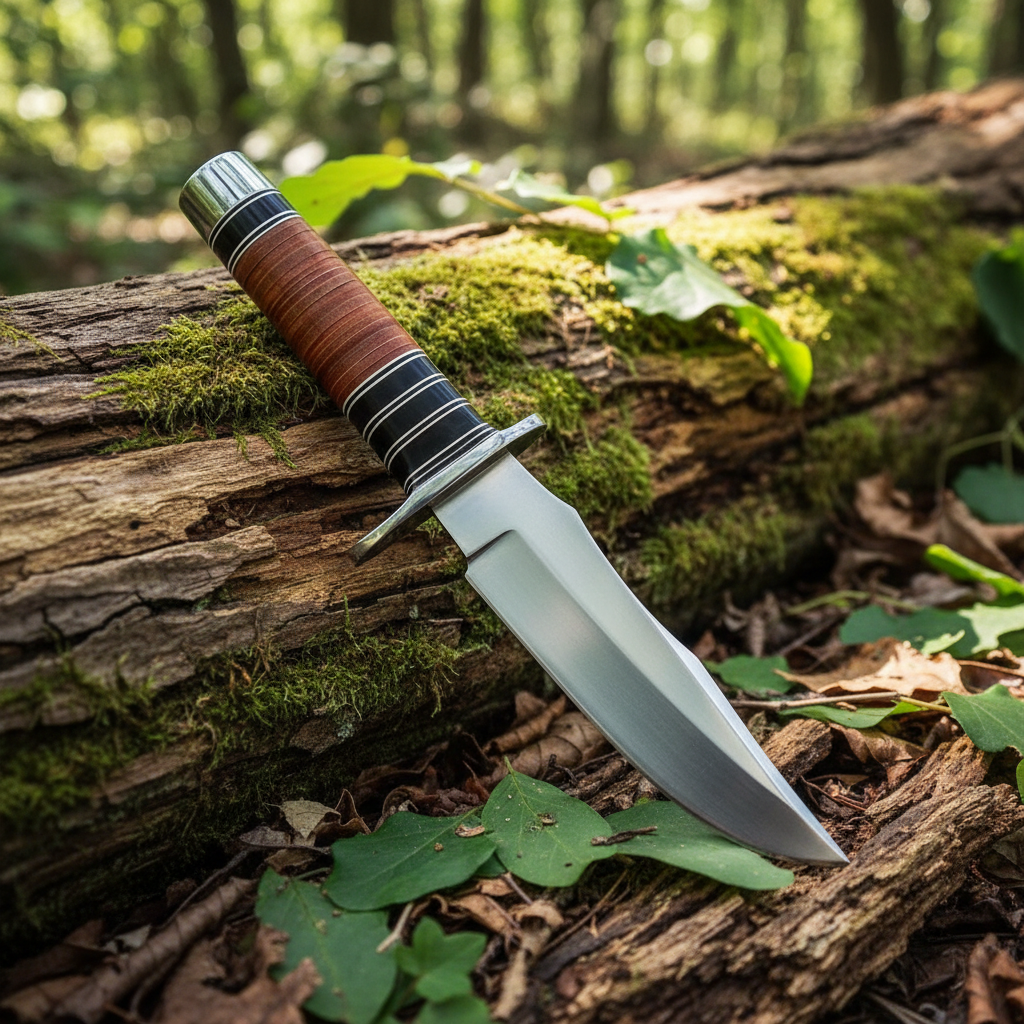 Handmade D2 steel hunting knife with micarta handle