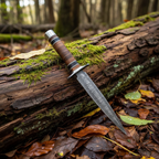Black coated fixed blade dagger for collectors