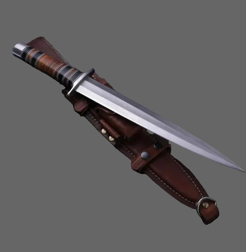 Handmade D2 Steel Arkansas Toothpick Double-Edged Hunting Dagger Knife|ATD017