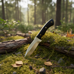 Handmade D2 steel hunting knife with micarta handle
