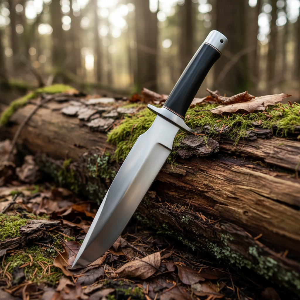 Handmade D2 steel hunting knife with micarta handle