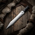 Handmade D2 steel mini sword with scandi grind blade