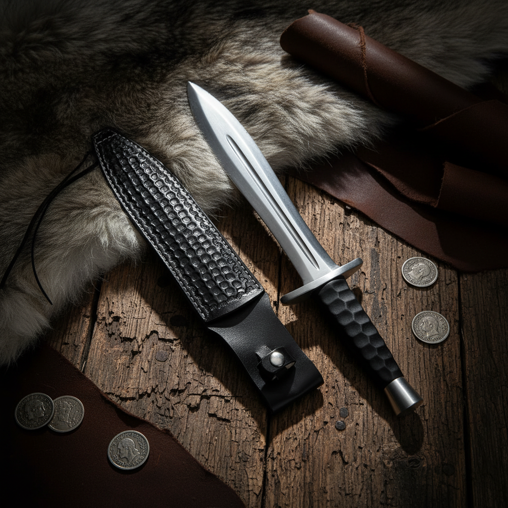 15 inch D2 Tool Steel Dagger Bowie knife with genuine leather sheath