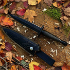 Black coated fixed blade dagger for collectors