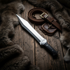 Long fixed blade bushcraft knife with micarta handle