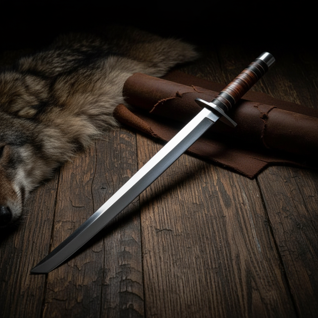 Rosewood handle mini sword hunting knife
