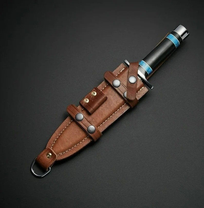 Handmade Damascus Steel Bowie Knife with Micarta Handle|BLD015