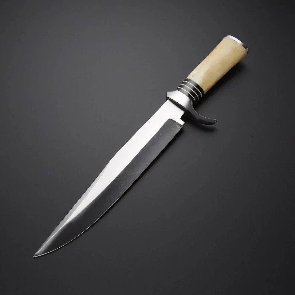 Handmade Bowie Knife – D2 Steel Blade with Bone Handle|BON014