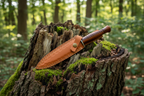 Custom fitted brown leather sheath outdoor knife 