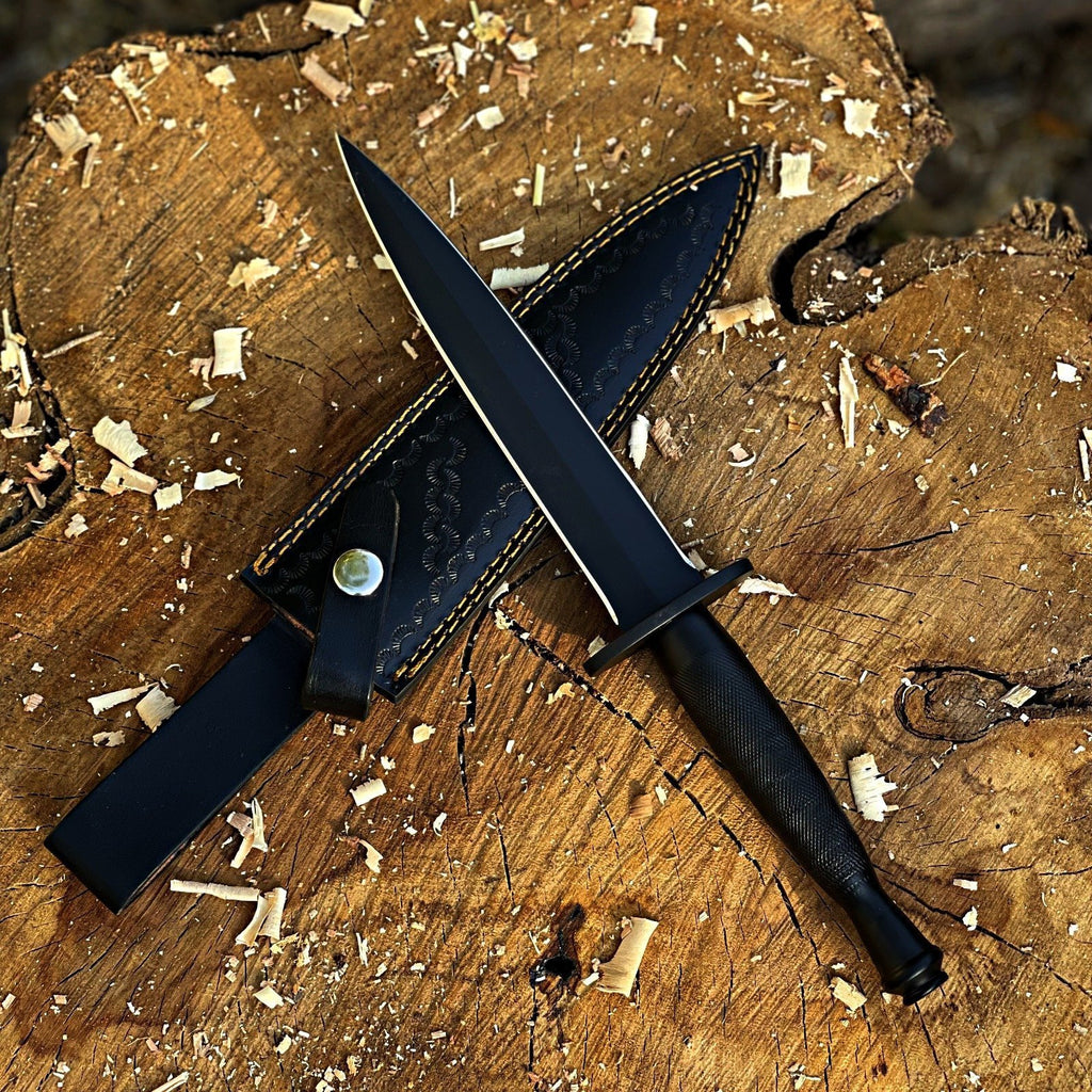 Handmade Double-Edged Dagger Knife with Leather Sheath|DBD012