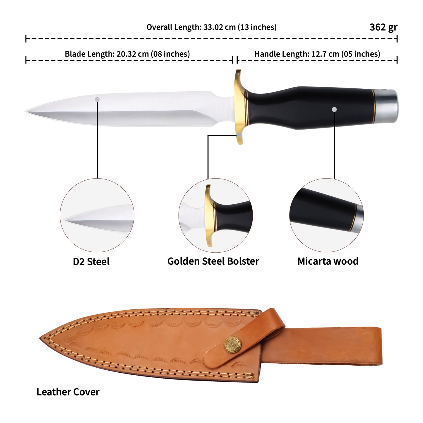 Classic Bowie Hunting Knife Micarta Handle|DCB014
