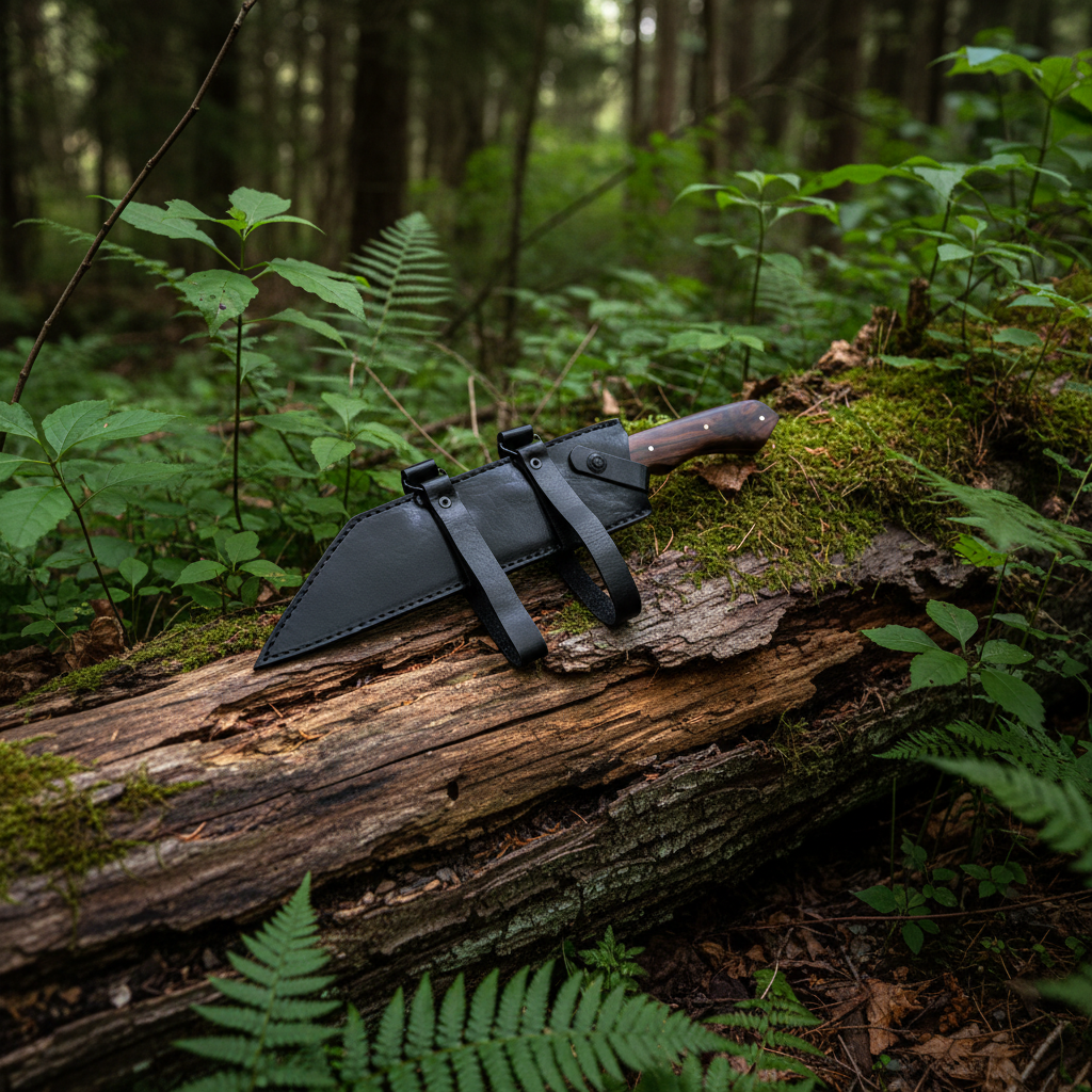 Handmade tactical Seax knife ready for bushcraft and outdoor survival use