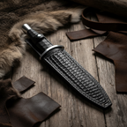 Handmade collector Bowie knife with polished blade