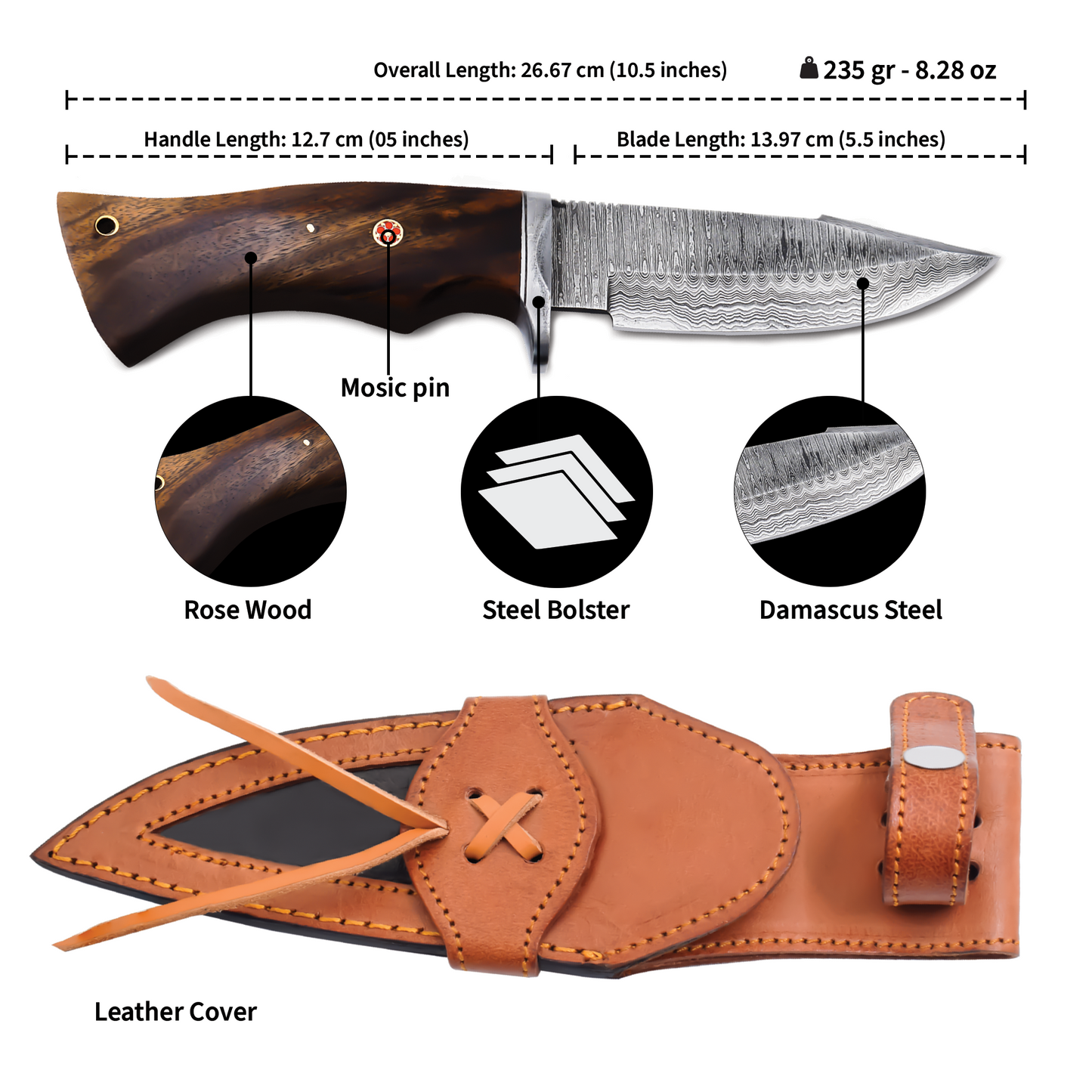 Handmade Damascus Knife|AMD010