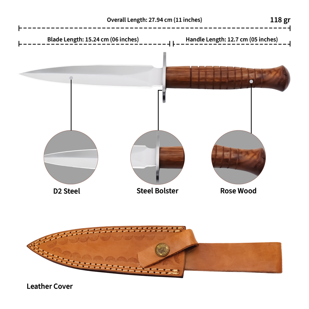 Handmade D2 Steel Bowie Dagger Knife|HIP012