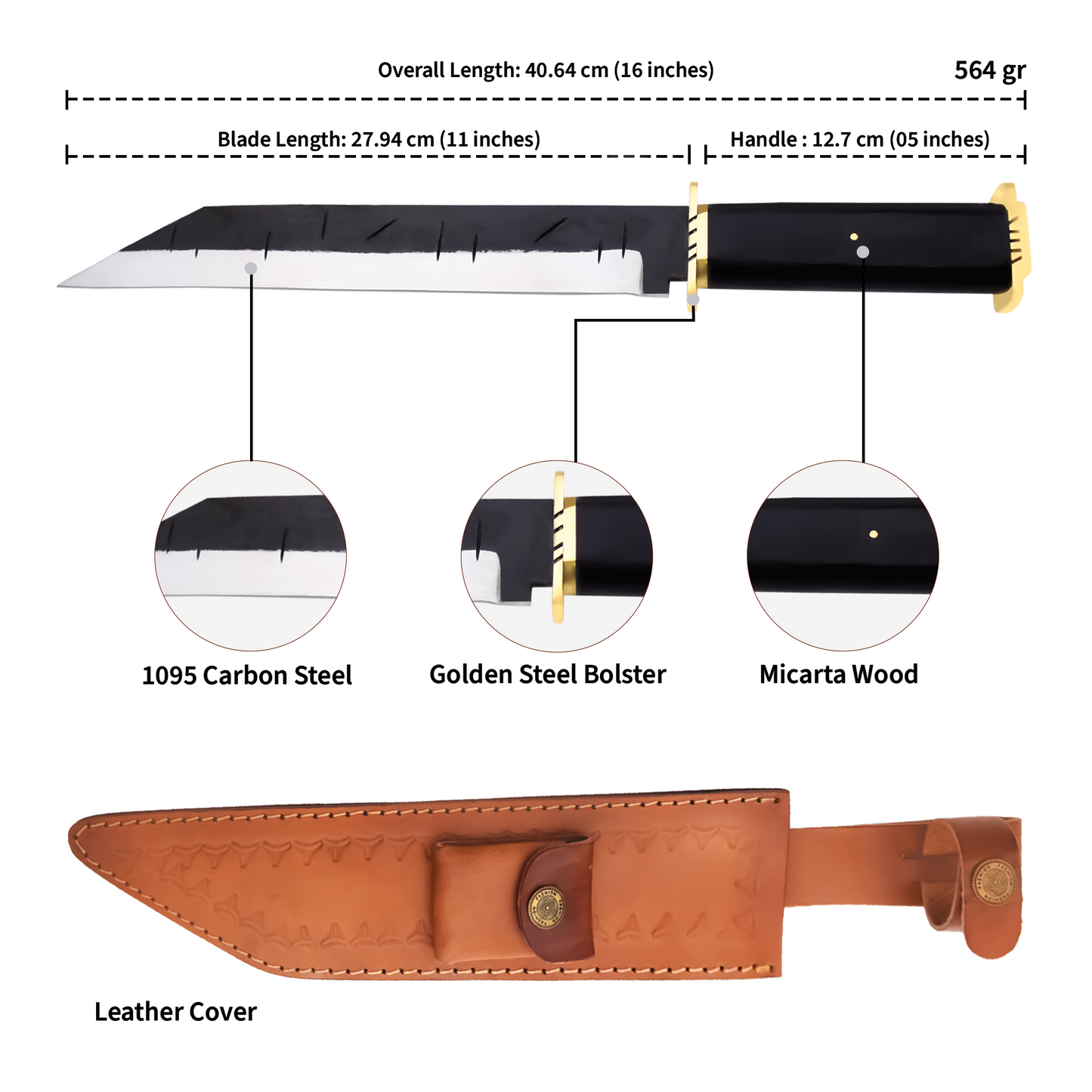 Viking Seax Knife Medieval Design with Micarta Wood Handle|MCV016