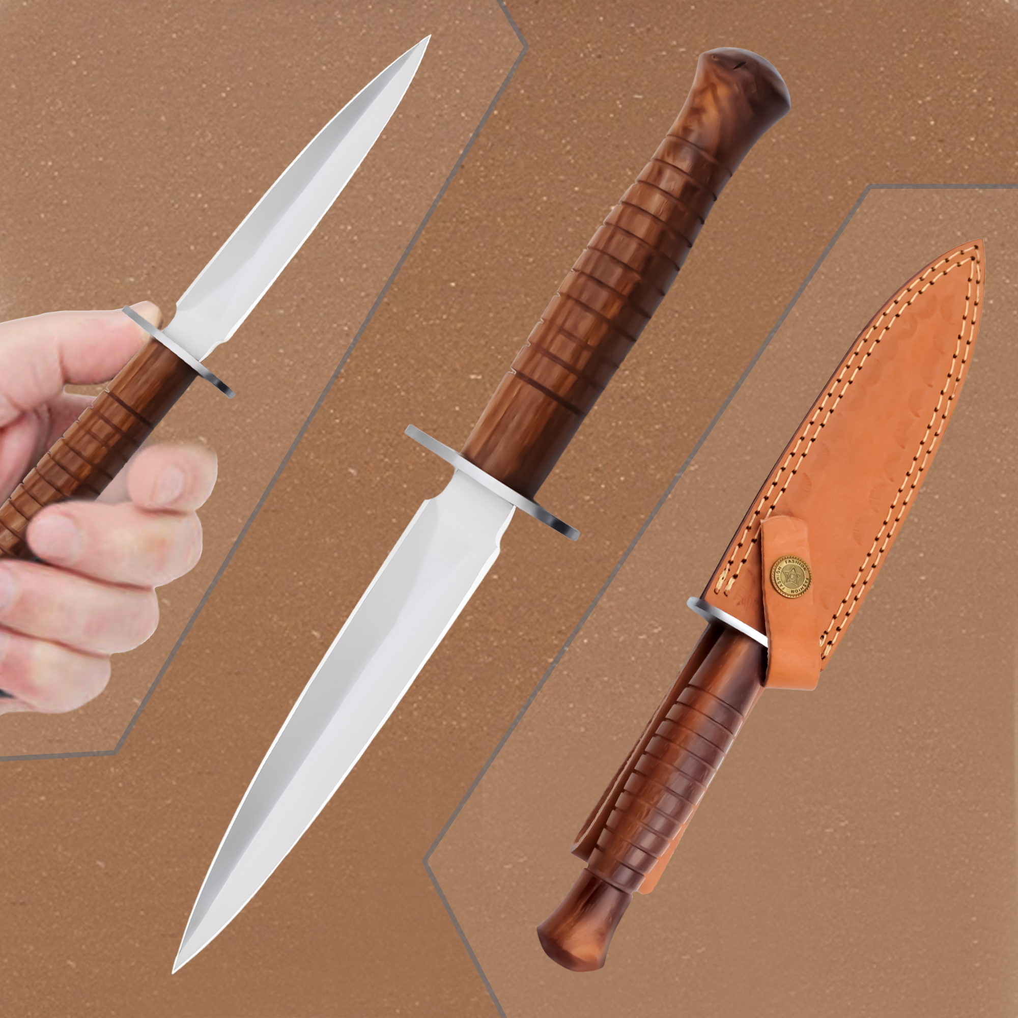 Handmade D2 Steel Bowie Dagger Knife|HIP012