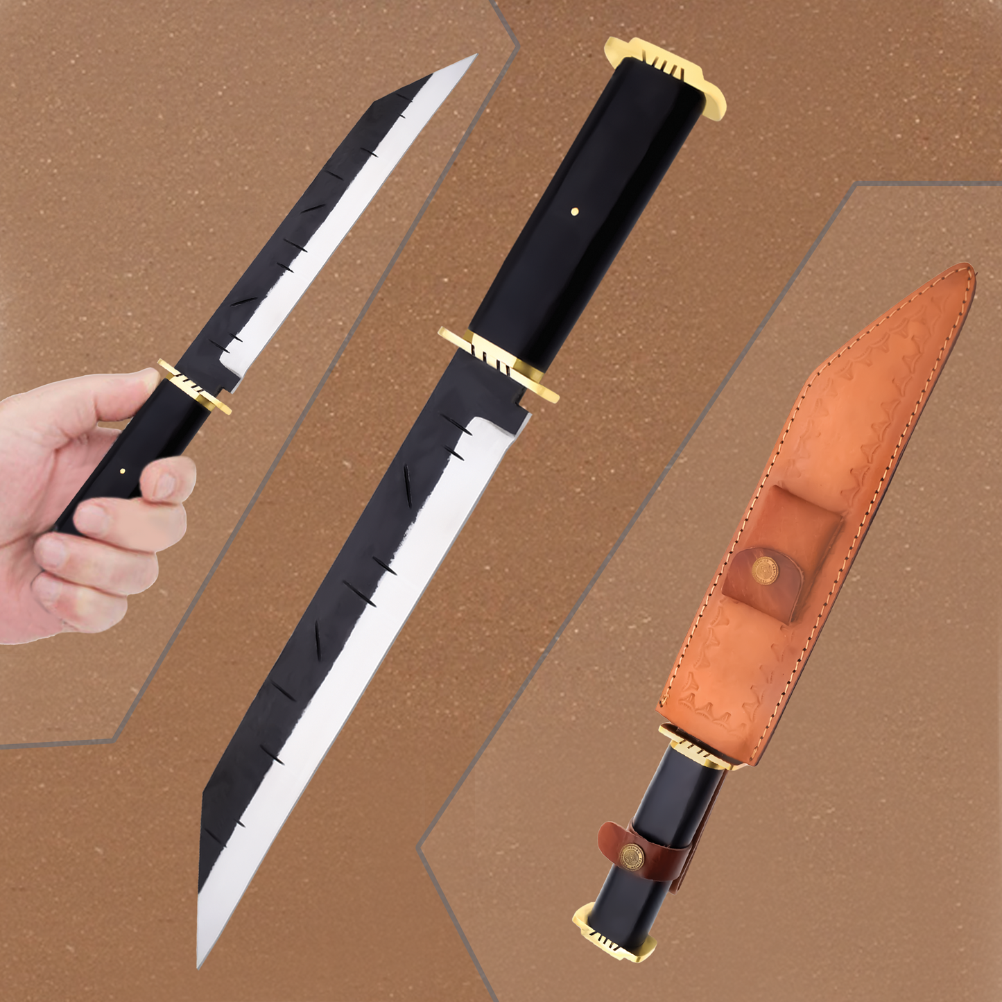 Viking Seax Knife Medieval Design with Micarta Wood Handle|MCV016