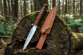 Natural rosewood handle D2 full tang bush craft kinfe 