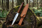 Natural rosewood handle D2 full tang bush craft kinfe 
