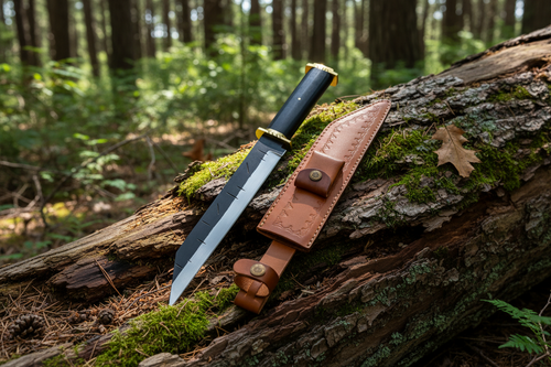 Handmade Viking seax knife with a traditional medieval design and Micarta handle. 