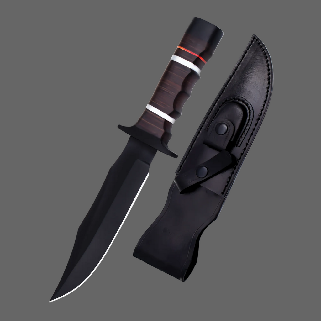 Stylish Fixed Blade Black Sleek Bowie Knife|RHD012